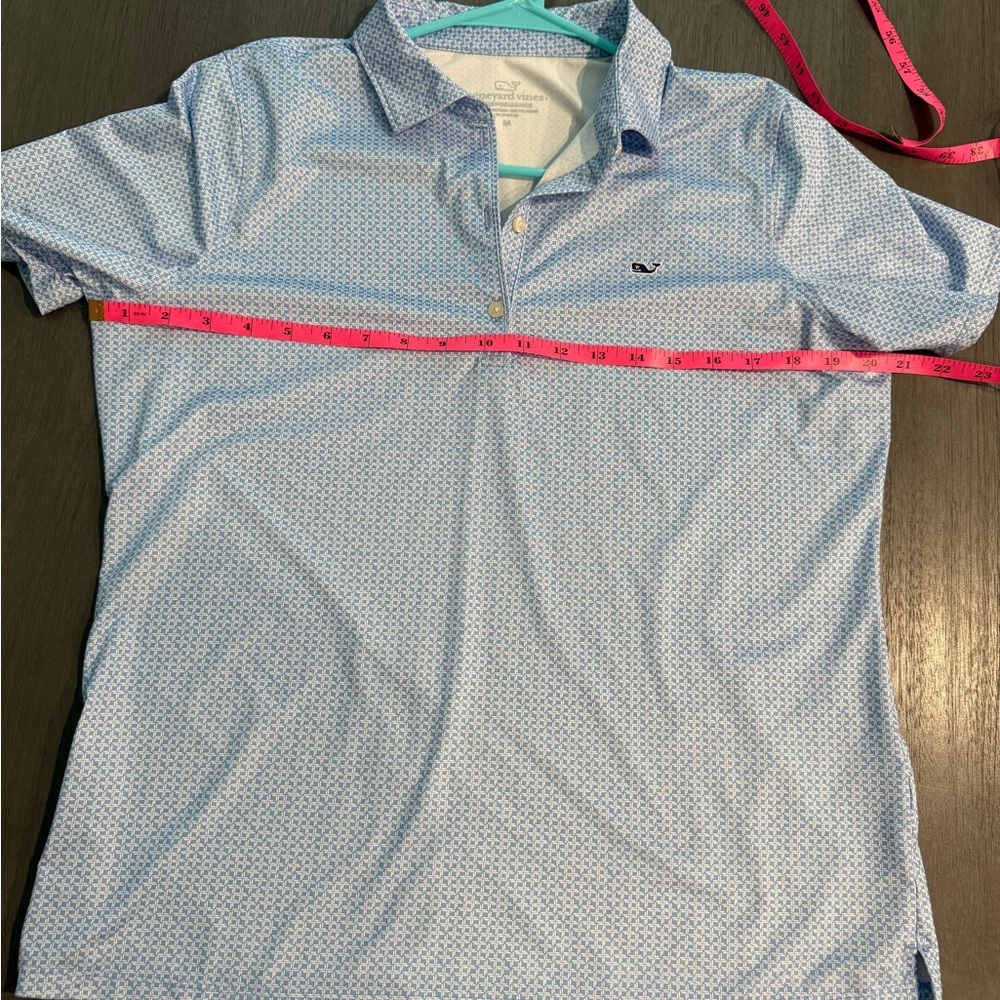 Vineyard Vines Light Blue Patterned Polo Shirt